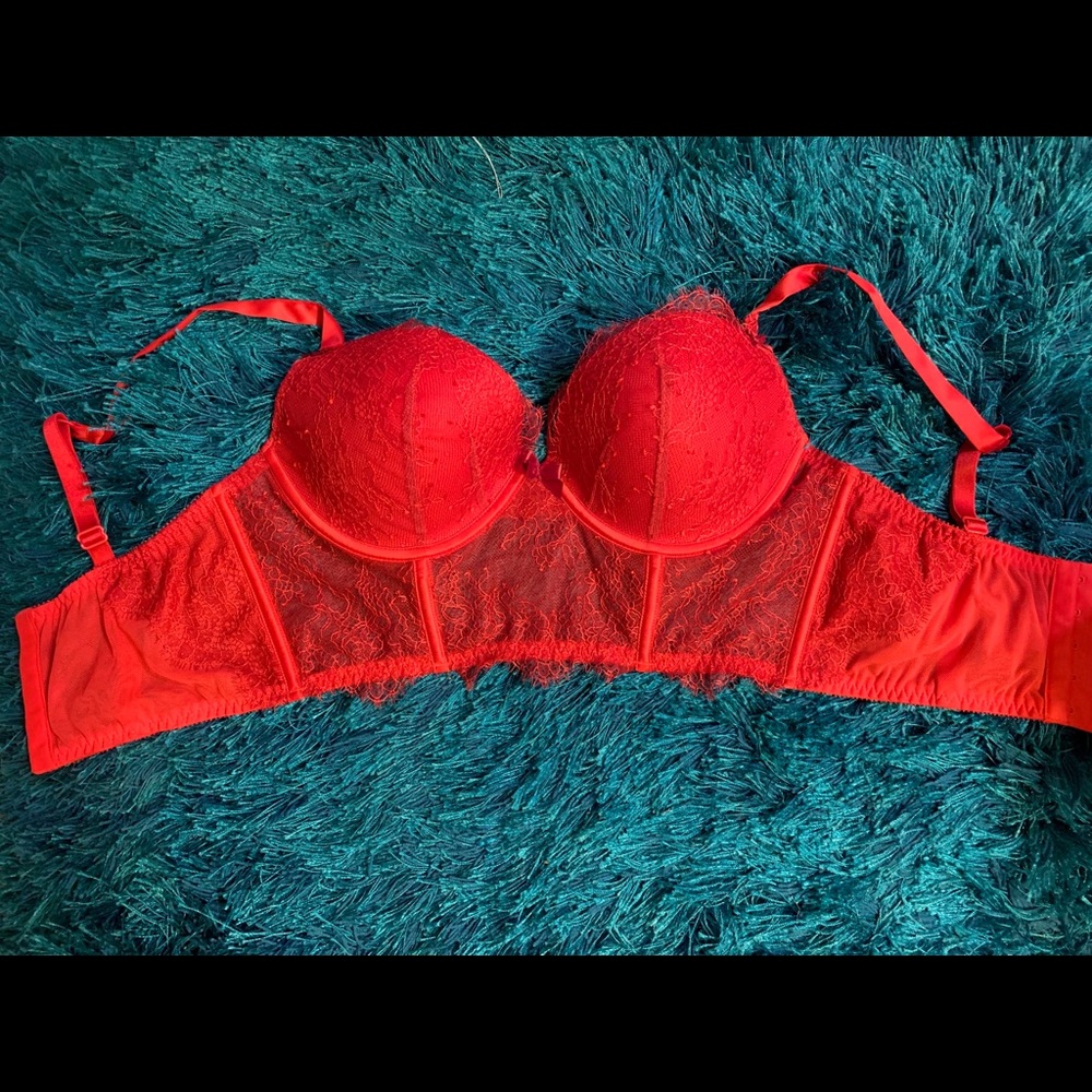 Victoria Secret red lace bustier